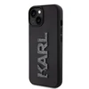 Apple iPhone 15 Karl Lagerfeld dėklas 3D Rubber Glitter Logo (KLHCP15S3DMBKCK) juodos spalvos