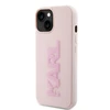Apple iPhone 15 Karl Lagerfeld dėklas 3D Rubber Glitter Logo (KLHCP15S3DMBKCP) rožinės spalvos