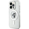 Apple iPhone 15 Pro Karl Lagerfeld dėklas Karl&Choupette Glitter MagSafe (KLHMP15LHGKCNOT) skaidrus