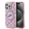 Apple iPhone 15 Pro Karl Lagerfeld IML Monogram Karl&amp;Choupette Head MagSafe (KLHMP15LHMCKMHP) dėklas telefonui rožinės spalvos