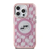 Apple iPhone 15 Karl Lagerfeld IML Monogram Karl&amp;Choupette Head MagSafe (KLHMP15SHMCKMHP) dėklas telefonui rožinės spalvos