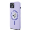 Karl Lagerfeld silikoninis Karl&amp;Choupette Heads Ring MagSafe iPhone 15 - dėklas telefonui violetinės spalvos