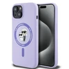Karl Lagerfeld silikoninis Karl&amp;Choupette Heads Ring MagSafe iPhone 15 - dėklas telefonui violetinės spalvos
