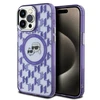 Karl Lagerfeld IML Monogram Karl &amp; Choupette Head MagSafe Apple iPhone 15 Pro Max - dėklas telefonui violetinės spalvos
