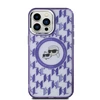 Karl Lagerfeld IML Monogram Karl &amp; Choupette Head MagSafe Apple iPhone 15 Pro Max - dėklas telefonui violetinės spalvos