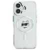 Karl Lagerfeld IML Metal Choupette Head MagSafe - dėklas skirtas Apple iPhone 16 Pro baltas