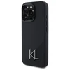 Karl Lagerfeld Silicone Shadow Metal Initial MagSafe - dėklas skirtas Apple iPhone 16 Pro juodos spalvos