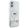 Karl Lagerfeld KLHMP16MLGKISGH Apple iPhone 16 Plus 6.7" dėklas telefonui skaidrus Liquid Glitter Karl Head MagSafe