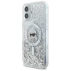 Karl Lagerfeld KLHMP16MLGKISGH Apple iPhone 16 Plus 6.7" dėklas telefonui skaidrus Liquid Glitter Karl Head MagSafe