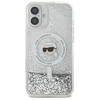 Karl Lagerfeld KLHMP16MLGKISGH Apple iPhone 16 Plus 6.7" dėklas telefonui skaidrus Liquid Glitter Karl Head MagSafe
