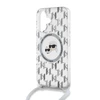 Karl Lagerfeld KLHMP16SHCKCKLCT Apple iPhone 16 6.1" dėklas telefonui skaidrus IML Crossbody Monogram Karl &amp; Choupette Head MagSafe