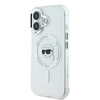 Karl Lagerfeld KLHMP16SHLSKIH Apple iPhone 16 6.1″baltos spalvos kietas dėklas IML Metal Karl Head MagSafe