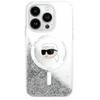 Karl Lagerfeld KLHMP16SLGKISGH Apple iPhone 16 6.1″ kietas dėklas skaidrus Liquid Glitter Karl Head Magsafe