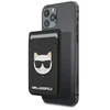Dėklas Karl Lagerfeld Kieszeń na karty KLWMSCHSFBK Wallet Card Slot Saffiano Choupette Head MagSafe juoda/juodas