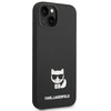 Dėklas Karl Lagerfeld Liquid Silicone Choupette Case for iPhone 14 Plus Juodas