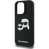 Karl Lagerfeld Skysto silikono dvi galvutės telefonų dėklas su MagSafe palaikymu iPhone 16 Pro juodas