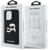 Karl Lagerfeld Skysto silikono dvi galvutės telefonų dėklas su MagSafe palaikymu iPhone 16 Pro juodas