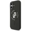 Karl Lagerfeld Liquid Silicone Karl and Choupette MagSafe dėklas skirtas Apple iPhone 17 juodos spalvos