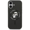 Karl Lagerfeld Liquid Silicone Karl and Choupette MagSafe dėklas skirtas Apple iPhone 17 juodos spalvos