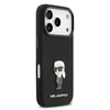 Karl Lagerfeld Liquid Silicone Metal Ikonik dėklas skirtas Apple iPhone 17 Pro juodos spalvos