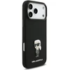Karl Lagerfeld Skysto silikono Metal Ikonik telefono dėklas, skirtas Apple iPhone 17 Pro Max, juodas