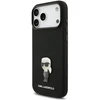 Karl Lagerfeld Skysto silikono Metal Ikonik telefono dėklas, skirtas Apple iPhone 17 Pro Max, juodas