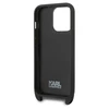 Apple iPhone 14 Pro Karl Lagerfeld dėklas Monogram Plaque Logo Strap (KLHCP14LSTMMK) juodos spalvos