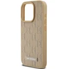 Karl Lagerfeld PU Leather Monogram Metal Logo MagSafe dėklas telefonui Apple iPhone 14 Pro Max rusvai gelsvas