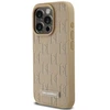 Karl Lagerfeld PU Leather Monogram Metal Logo MagSafe dėklas telefonui Apple iPhone 14 Pro Max rusvai gelsvas