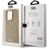 Karl Lagerfeld PU Leather Monogram Metal Logo MagSafe dėklas telefonui Apple iPhone 14 Pro Max rusvai gelsvas