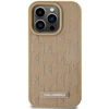 Karl Lagerfeld PU Leather Monogram Metal Logo MagSafe dėklas telefonui Apple iPhone 14 Pro Max rusvai gelsvas