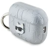 Karl Lagerfeld PU Embossed Choupette Head dėklas ausinėms AirPods Pro 2 sidabrinės spalvos