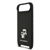 Karl Lagerfeld Saffiano Crossbody Strap Metal Karl and Choupette dėklas skirtas Apple iPhone Air juodos spalvos