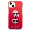 Karl Lagerfeld Karlas Lagerfeldas KLHCP13STPE2TR iPhone 13 mini 5,4 colių kietas dėklas, raudona/raudona Karl&amp;Choupette galvutė