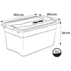 Keeeper Box with lid crystalbox Cornelia 59,5x39,5x34cm 52L transparent
