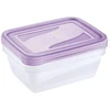 Stoneline Keeeper Food container set rectangular 3x1,25L Fredo "Fresh" transparent/light violetinė