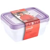 Stoneline Keeeper Food container set rectangular 3x1,25L Fredo "Fresh" transparent/light violetinė