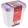 Stoneline Keeeper Food container set rectangular 3x1L Fredo "Fresh" transparent/light violetinė