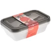 Stoneline Keeeper Food container set rectangular 3x2,4L Fredo "Fresh" transparent/crystal pilka
