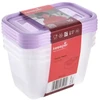 Keeeper Food container set rectangular 4x0,75L Fredo "Fresh" transparent/light violetinė