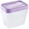 Keeeper Food container set rectangular 4x0,75L Fredo "Fresh" transparent/light violetinė