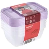 Stoneline Keeeper Food container set rectangular 5x0.5L Fredo "Fresh" transparent/light violetinė