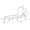 Keter Atlas sun lounger with cushion light pilkas