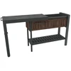 Keter Extendable Party Station walnut tone party table