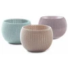 Rinkinys doniczek KETER Cozies Trio 230393 (151mm x 107mm x 151 mm; spalva violetinė)
