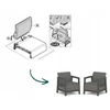 Keter Garden chairs 2 pcs Scandi Linea pilkas
