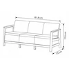 Keter Garden sofa three-seater Scandi Linea 3 Seater Sofa light pilka/dark steel pilka