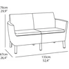 Keter Salemo 2 Seater Sofa ruda