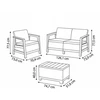 Keter Sodo baldų komplektas Scandi Linea 2 Seater Set pebble pilkas/light beige