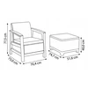 Keter Sodo baldų komplektas Scandi Linea Balcony Set pebble pilka/light beige
